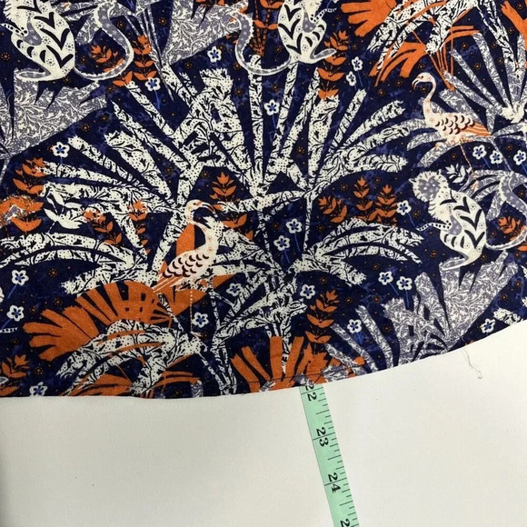 Anthropologie Maeve Cathy Size Small Pleated Blouse Monkey Print Botanical Boho - Picture 6 of 8